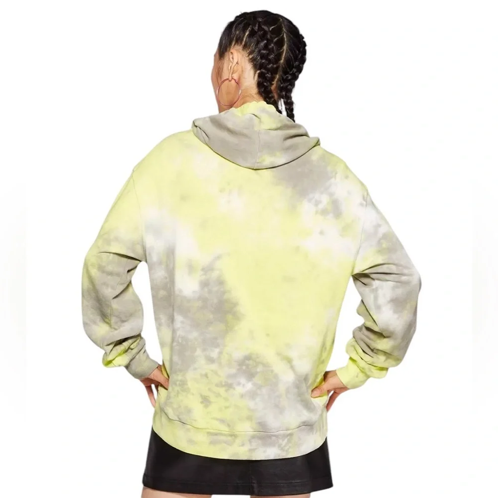 Wild Fable | Tie-Dye Hooded Sweatshirt Yellow and Gray Multicolored Hoodie - Picture 5 of 6